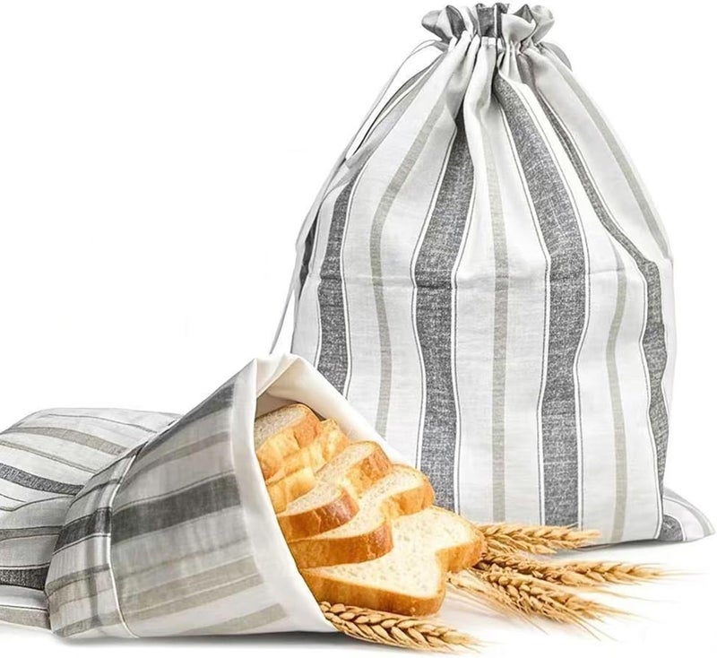 Duthcbw [2 PACK] Bread bags for Homemade Loaves, Large Reusable Linen with TPU Lining, BPA-Free, Food-Grade Cloth Storage Bags with Freezer - Image 1